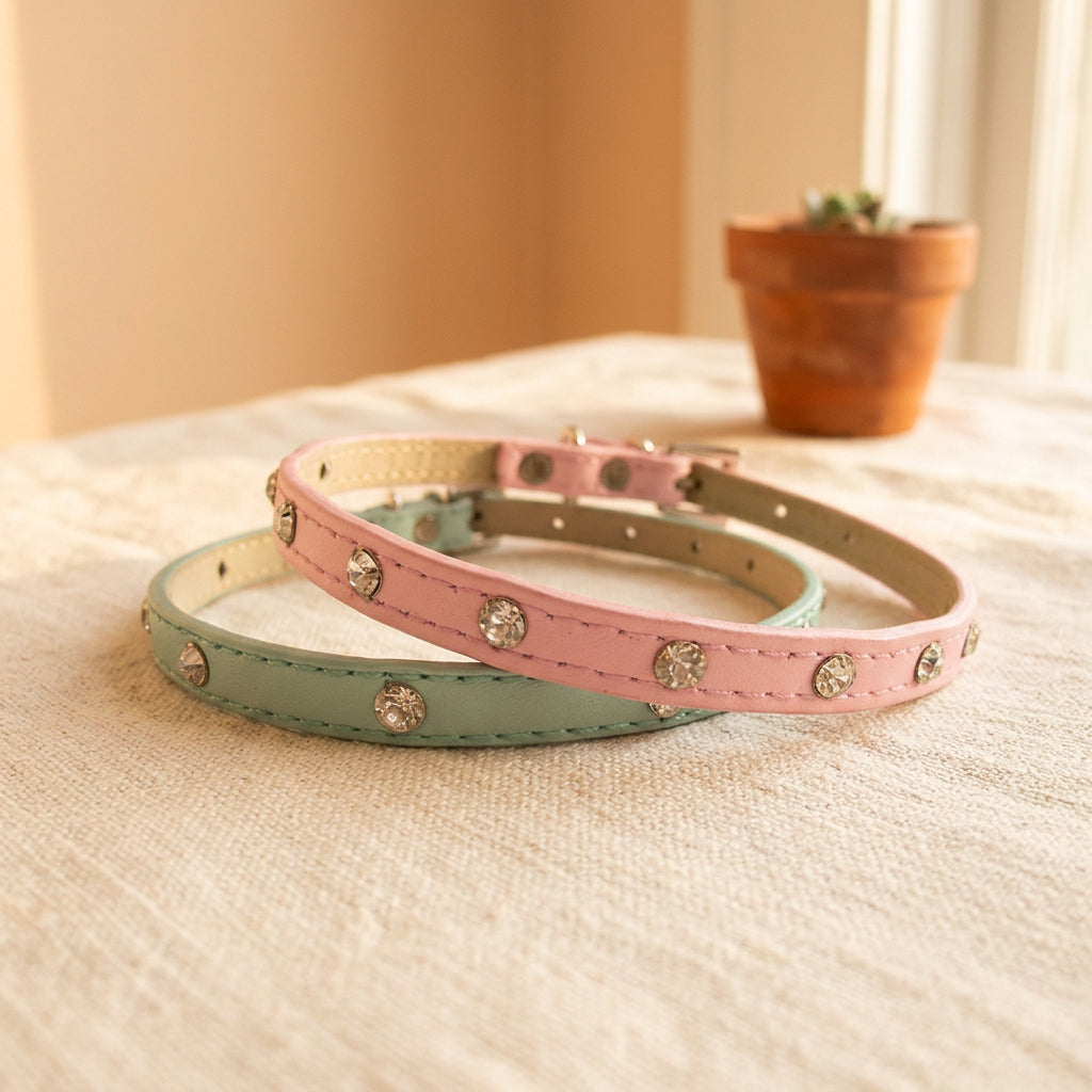 Baby Diamante Collar - Pink