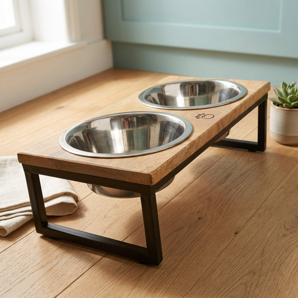 Wood & Metal Elevated Feeder