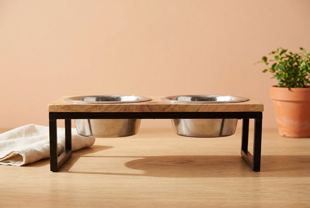 Wood & Metal Elevated Feeder