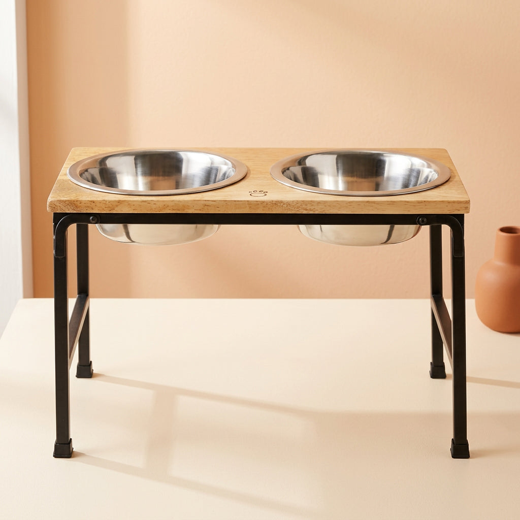 Wood & Metal Elevated Feeder