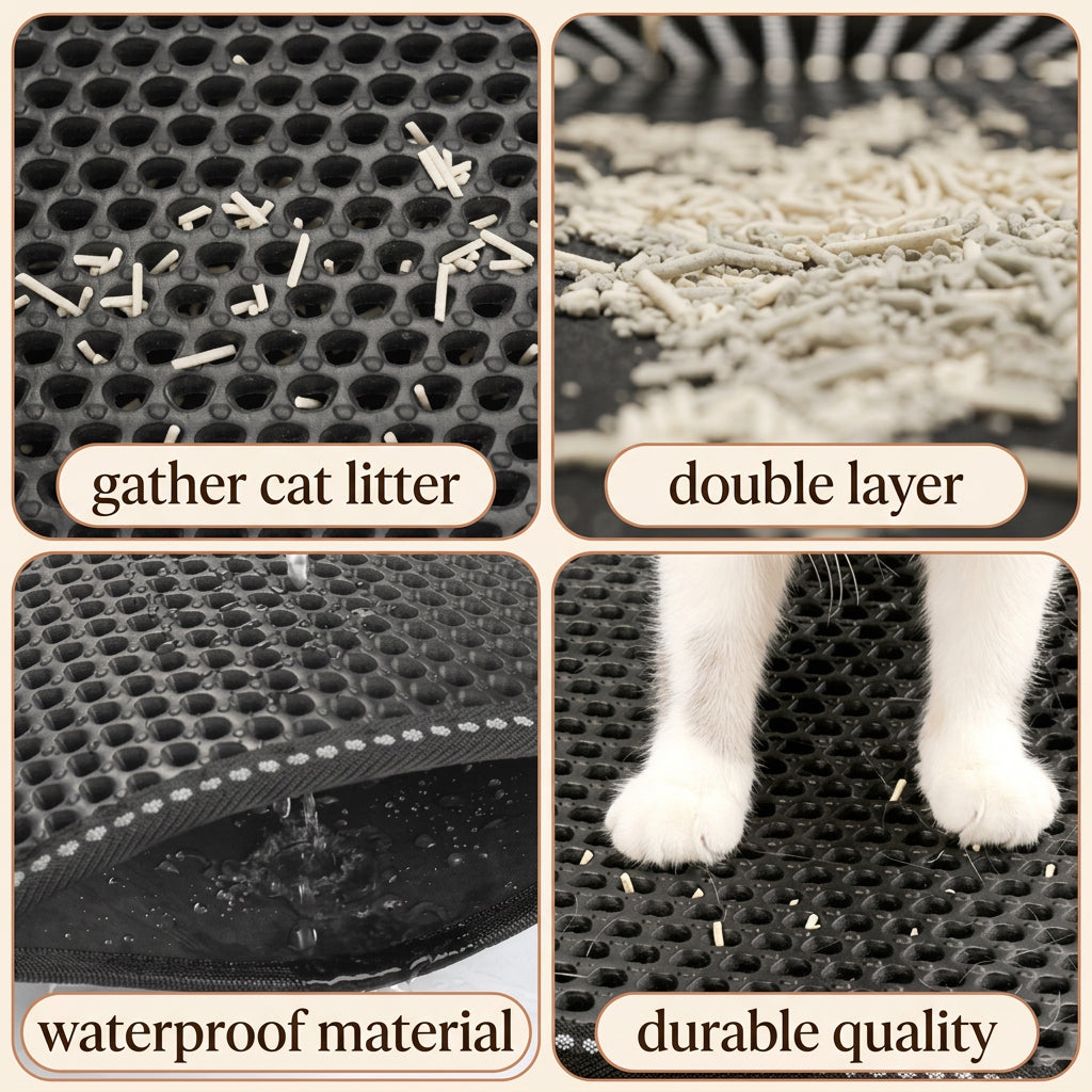 Cat Litter Mat Kitty Litter Trapping Mat Double Layer Mats